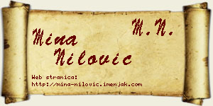 Mina Nilović vizit kartica